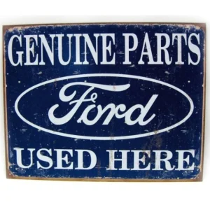 Outback Toys Tools & Auto<Ford "Genuine Parts Used Here" Tin Sign w/ Rusted Look