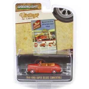 Manufacturer_Greenlight Collectibles Cars & Suvs<1/64 1946 Ford Super Deluxe Convertible, Chevron Supreme, Vintage Ad Cars Series 10