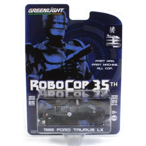 Manufacturer_Greenlight Collectibles Emergency Vehicles<1/64 1986 Ford Taurus LX, Weathered Detroit Metro West Police, Robocop, Anniv Collection Series 15