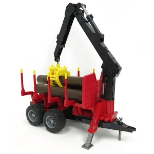 Manufacturer_Bruder Toys Forestry<1/16 Forestry Trailer with Loading Crane & 4 Logs
