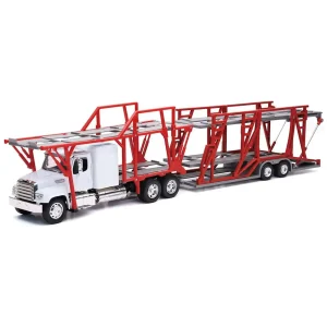 Manufacturer_New Ray Toys Inc. Lowboys & Flatbeds<1/32 Freightliner 114SD Car Carrier