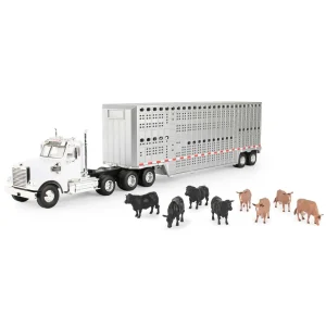 Manufacturer_ERTL Agricultural Trucks<1/32 Freightliner 122SD Semi with Livestock Trailer & Cattle by ERTL