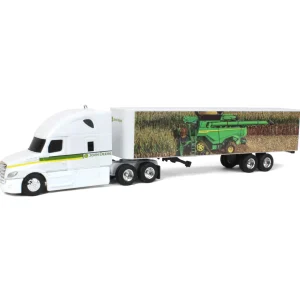 Manufacturer_ERTL Box Trucks & Trailers<1/64 Freightliner Semi w/ John Deere X9 Combine Graphics on Trailer