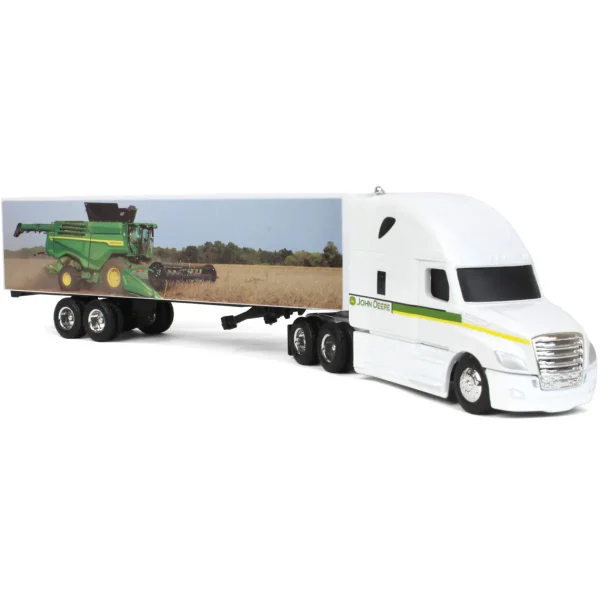 Manufacturer_ERTL Box Trucks & Trailers<1/64 Freightliner Semi w/ John Deere X9 Combine Graphics on Trailer