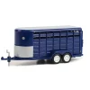 Manufacturer_Greenlight Collectibles Agricultural Trucks<1/64 14ft Bumper Hitch Livestock Trailer, Dark Blue, Hitch & Tow Trailers