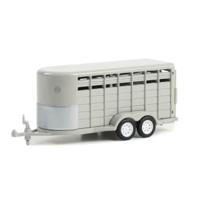 Manufacturer_Greenlight Collectibles Agricultural Trucks<1/64 14ft Bumper Hitch Livestock Trailer, Gray, Hitch & Tow Trailers