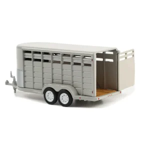 Manufacturer_Greenlight Collectibles Agricultural Trucks<1/64 14ft Bumper Hitch Livestock Trailer, Gray, Hitch & Tow Trailers