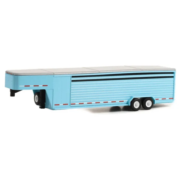 Manufacturer_Greenlight Collectibles Agricultural Trucks<1/64 26ft Continuous Gooseneck Trailer, Light Blue, Hitch & Tow Trailers