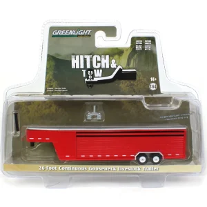 Manufacturer_Greenlight Collectibles Agricultural Trucks<1/64 26ft Continuous Gooseneck Trailer, Red, Hitch & Tow Trailers