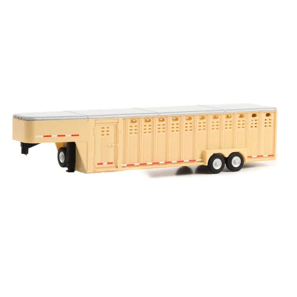 Manufacturer_Greenlight Collectibles Agricultural Trucks<1/64 26ft Vertical Three Hole Gooseneck Trailer, Beige, Hitch & Tow Trailers