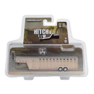Manufacturer_Greenlight Collectibles Agricultural Trucks<1/64 26ft Vertical Three Hole Gooseneck Trailer, Beige, Hitch & Tow Trailers