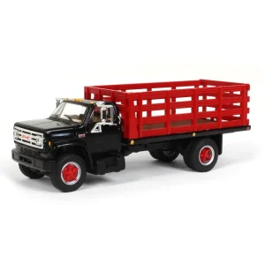 Manufacturer_First Gear, Inc. Tow & Straight Trucks<1/64 GMC 6500 Stake Bed, Black with Red Stakes, First Gear Exclusive