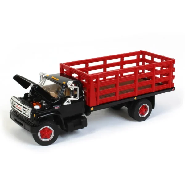 Manufacturer_First Gear, Inc. Tow & Straight Trucks<1/64 GMC 6500 Stake Bed, Black with Red Stakes, First Gear Exclusive