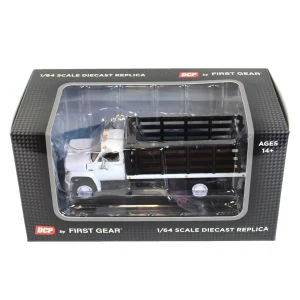 Manufacturer_First Gear, Inc. Tow & Straight Trucks<1/64 GMC 6500 Stake Bed, White with Black Stakes, First Gear Exclusive