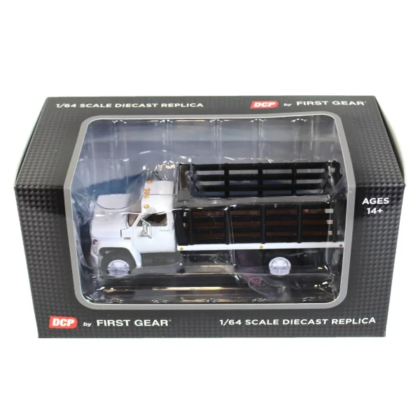 Manufacturer_First Gear, Inc. Tow & Straight Trucks<1/64 GMC 6500 Stake Bed, White with Black Stakes, First Gear Exclusive