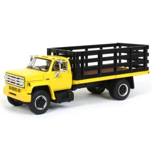 Manufacturer_First Gear, Inc. Tow & Straight Trucks<1/64 GMC 6500 Stake Bed, Yellow with Black Stakes, First Gear Exclusive