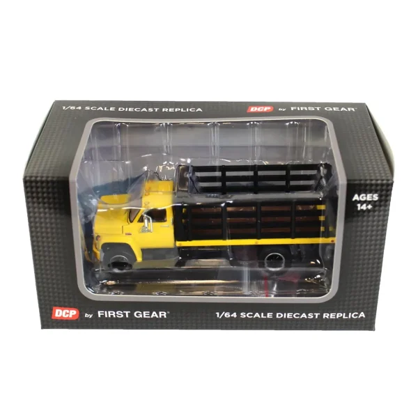 Manufacturer_First Gear, Inc. Tow & Straight Trucks<1/64 GMC 6500 Stake Bed, Yellow with Black Stakes, First Gear Exclusive