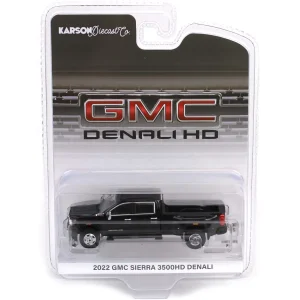 Manufacturer_Greenlight Collectibles Pickup Trucks<1/64 2022 GMC Sierra 3500 Denali Dually, Ebony Twilight Metallic, Karson Diecast Exclusive