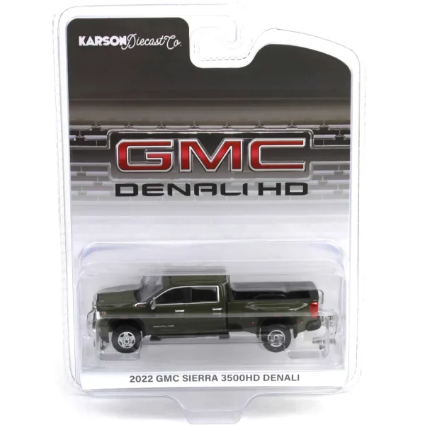 Manufacturer_Greenlight Collectibles Pickup Trucks<1/64 2022 GMC Sierra 3500 Denali Dually, Forest Metallic, Karson Diecast Exclusive