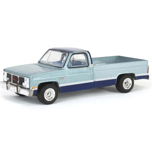 Manufacturer_Greenlight Collectibles Pickup Trucks<1/64 1985 GMC Sierra Classic K2500, Silver & Midnight Blue, Down on the Farm Series 9