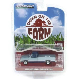Manufacturer_Greenlight Collectibles Pickup Trucks<1/64 1985 GMC Sierra Classic K2500, Silver & Midnight Blue, Down on the Farm Series 9