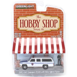 Manufacturer_Greenlight Collectibles Cars & Suvs<1/64 1985 GMC Suburban 2500, NYC Transit Police Department with Officer, Hobby Shop Series 16