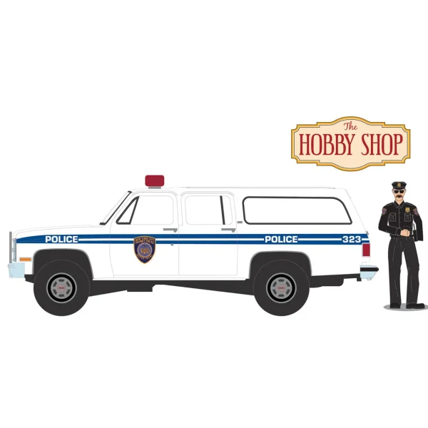 Manufacturer_Greenlight Collectibles Cars & Suvs<1/64 1985 GMC Suburban 2500, NYC Transit Police Department with Officer, Hobby Shop Series 16