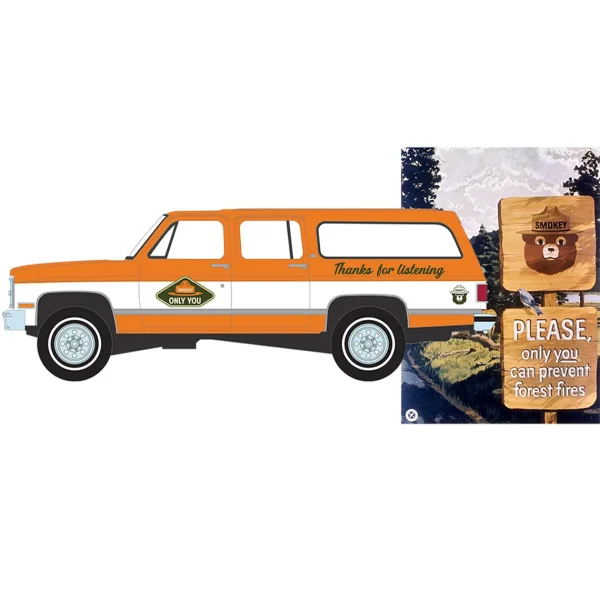 Manufacturer_Greenlight Collectibles Cars & Suvs<1/64 1983 GMC Suburban, Smokey Bear Series 3