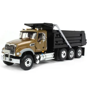 Manufacturer_First Gear, Inc. Dump Trucks<1/34 Gold & Black Mack Granite MP Engine Series Dump Truck by First Gear