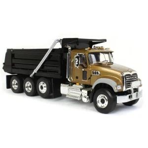 Manufacturer_First Gear, Inc. Dump Trucks<1/34 Gold & Black Mack Granite MP Engine Series Dump Truck by First Gear