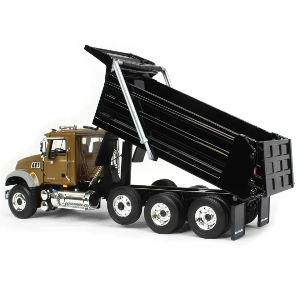 Manufacturer_First Gear, Inc. Dump Trucks<1/34 Gold & Black Mack Granite MP Engine Series Dump Truck by First Gear