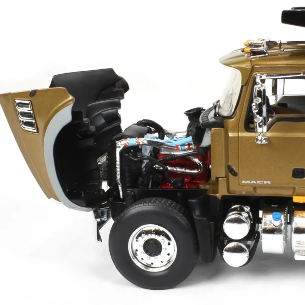 Manufacturer_First Gear, Inc. Dump Trucks<1/34 Gold & Black Mack Granite MP Engine Series Dump Truck by First Gear
