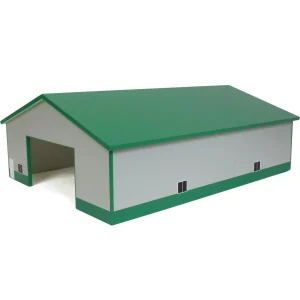 Outback Toys Wooden Barns & Large Accessories<1/64 Gray & Green 60ft x 80ft Wooden Implement Shed