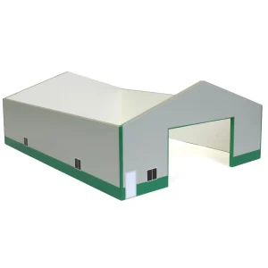 Outback Toys Wooden Barns & Large Accessories<1/64 Gray & Green 60ft x 80ft Wooden Implement Shed
