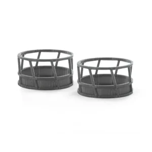 Outback Toys 3D Print & Small Accessories<1/64 Gray Hay Feeder, 2 Pack, 3D Printed