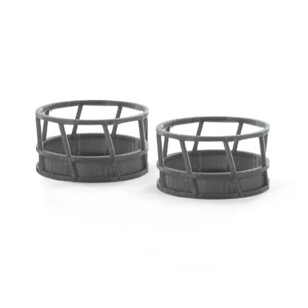 Outback Toys 3D Print & Small Accessories<1/64 Gray Hay Feeder, 2 Pack, 3D Printed