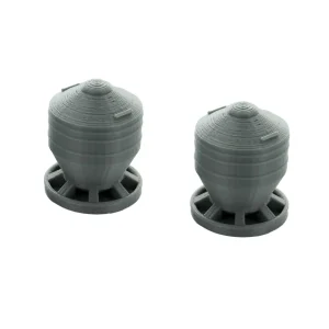 Outback Toys 3D Print & Small Accessories<1/64 Gray Pig Feeders, 2 Pack, 3D Printed