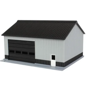 Outback Toys 3D Print & Small Accessories<1/64 Gray/Black 40ft x 30ft "Papa's Shop" Farm Shed, 3D Printed