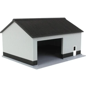 Outback Toys 3D Print & Small Accessories<1/64 Gray/Black 40ft x 30ft "Papa's Shop" Farm Shed, 3D Printed