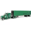 Manufacturer_DCP by First Gear Box Trucks & Trailers<1/64 Green & Black Peterbilt 359 63in Mid-Roof Sleeper w/ 53ft Utility Roll Tarp Trailer, DCP by First Gear