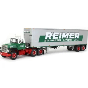 Manufacturer_DCP by First Gear Box Trucks & Trailers<1/64 Green & Red Ford LN9000 with 40' Trailer, Reimer Express Lines, DCP by First Gear
