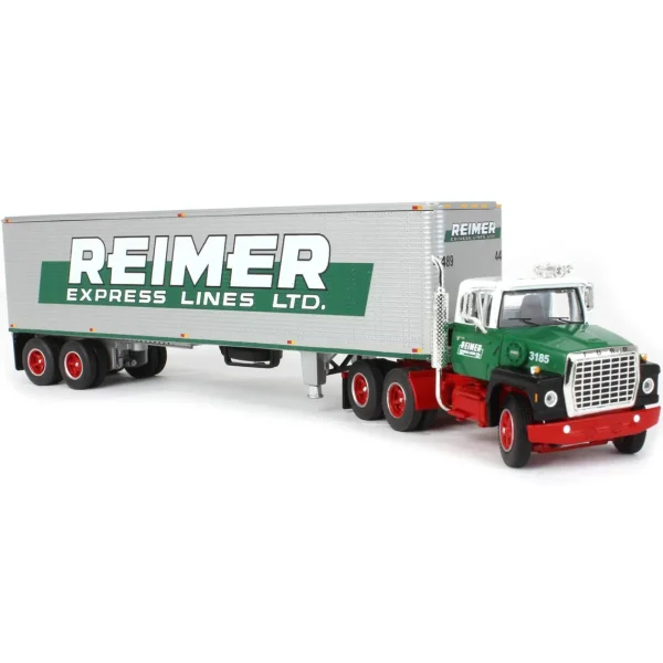 Manufacturer_DCP by First Gear Box Trucks & Trailers<1/64 Green & Red Ford LN9000 with 40' Trailer, Reimer Express Lines, DCP by First Gear