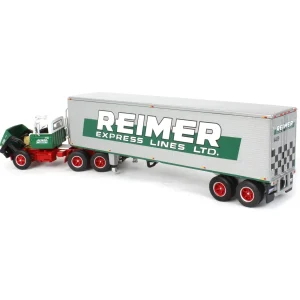 Manufacturer_DCP by First Gear Box Trucks & Trailers<1/64 Green & Red Ford LN9000 with 40' Trailer, Reimer Express Lines, DCP by First Gear