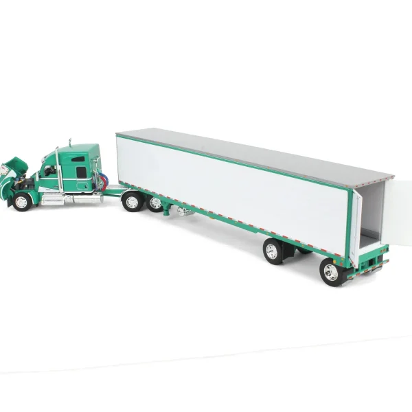 Manufacturer_DCP by First Gear Box Trucks & Trailers<1/64 Green & White Kenworth W990 with Spread Axle Reefer Trailer, DCP by First Gear