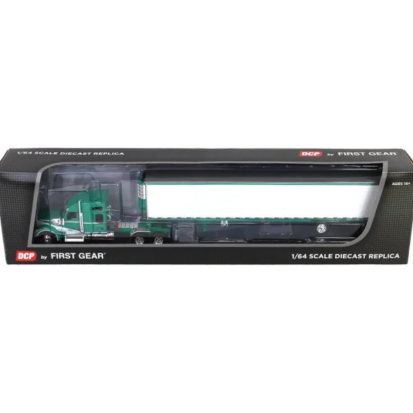 Manufacturer_DCP by First Gear Box Trucks & Trailers<1/64 Green & White Kenworth W990 with Spread Axle Reefer Trailer, DCP by First Gear