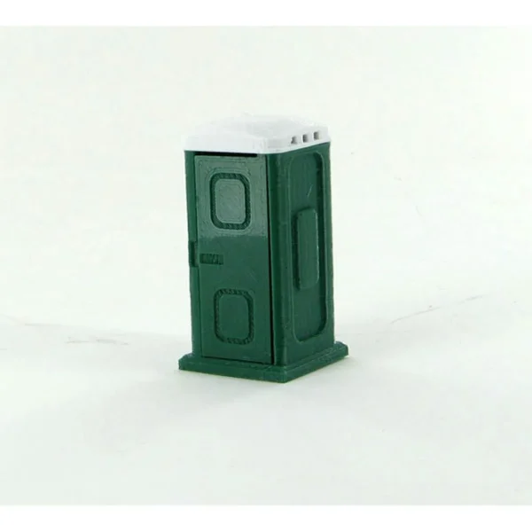 Outback Toys 3D Print & Small Accessories<1/50 Green and White Porta-Potty with Opening Door 3D Print plastic