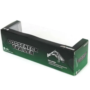 Manufacturer_Greenlight Collectibles Lowboys & Flatbeds<Green Chrome Chase Unit ~ 1/64 Lime Green Gooseneck Trailer with Red & White Conspicuity Stripes, Hobby Exclusive
