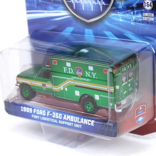 Manufacturer_Greenlight Collectibles Cars & Suvs | Emergency Vehicles<Green Chrome Chase Unit ~ 1/64 1989 Ford F-350 Ambulance - FDNY Logistical Support Unit, First Responders, Hobby Exclusive