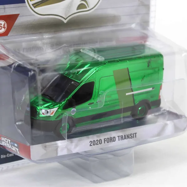 Manufacturer_Greenlight Collectibles Cars & Suvs | Emergency Vehicles<Green Chrome Super Chase ~ 1/64 2020 Ford Transit LWB High Roof, US Customs & Border Patrol, Hot Pursuit Special Edition