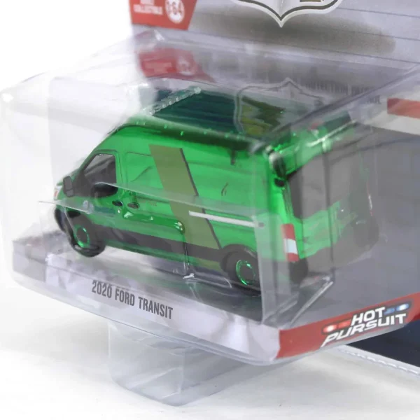 Manufacturer_Greenlight Collectibles Cars & Suvs | Emergency Vehicles<Green Chrome Super Chase ~ 1/64 2020 Ford Transit LWB High Roof, US Customs & Border Patrol, Hot Pursuit Special Edition